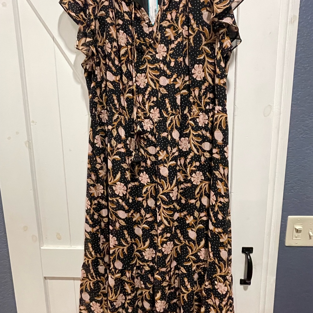 Floral Black and Pink Women's Dress